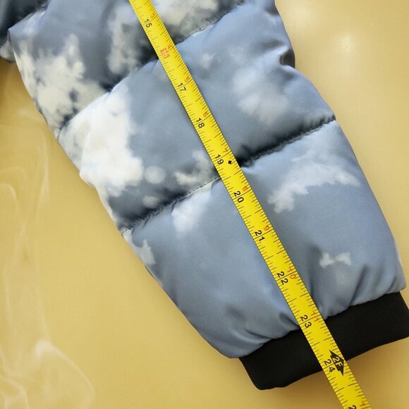 Hollister Men’s Fleece-Lined Full Zip Hooded Puffer Jacket Slate Tie-Dye - Small - Picture 10 of 15